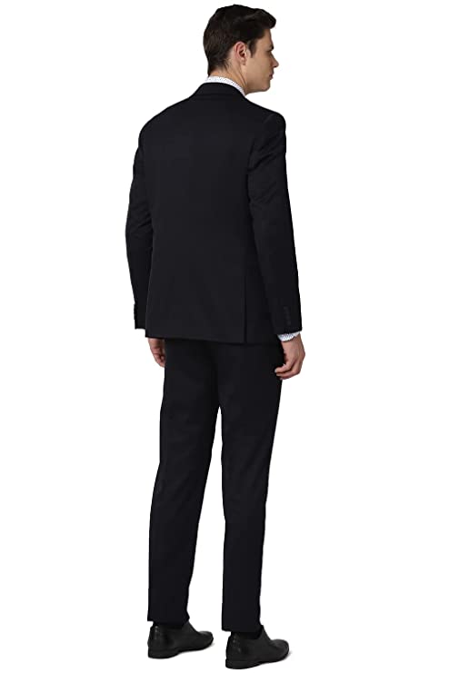 Peter England Men's Polyester Blend Regular Business Suit Pants Set (PESUOTLB719144_Blue_40) - Image 3