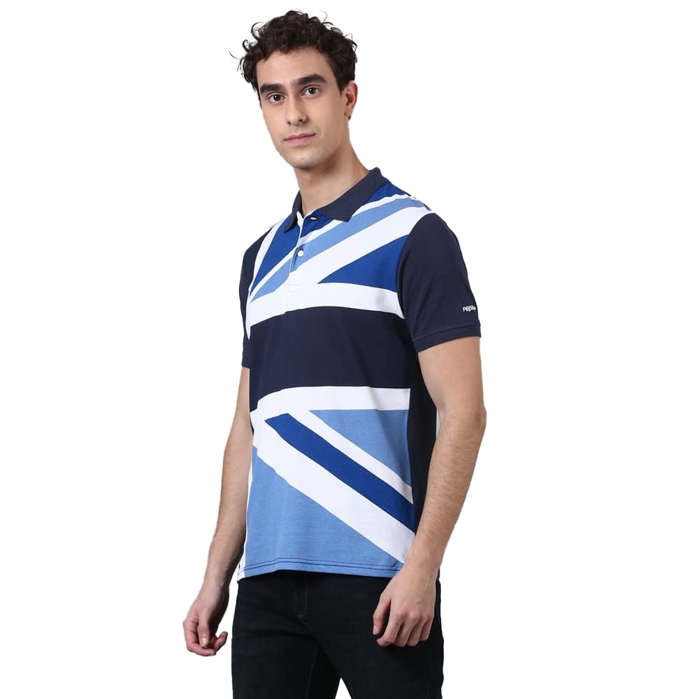 Pepe Patch Work Cotton Regular Fit Mens T-Shirt - Image 3