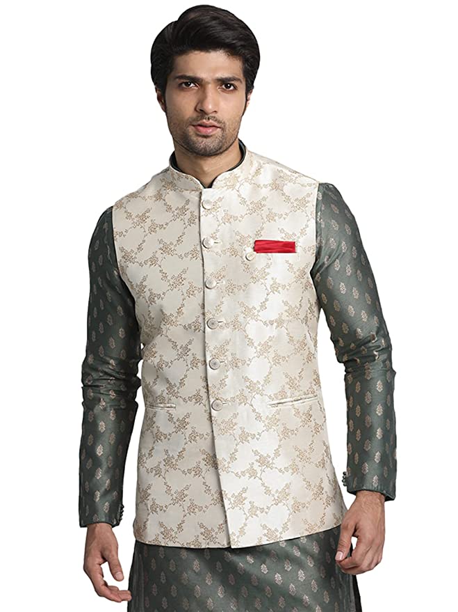 Manyavar Men's Nehru Jacket - Image 3