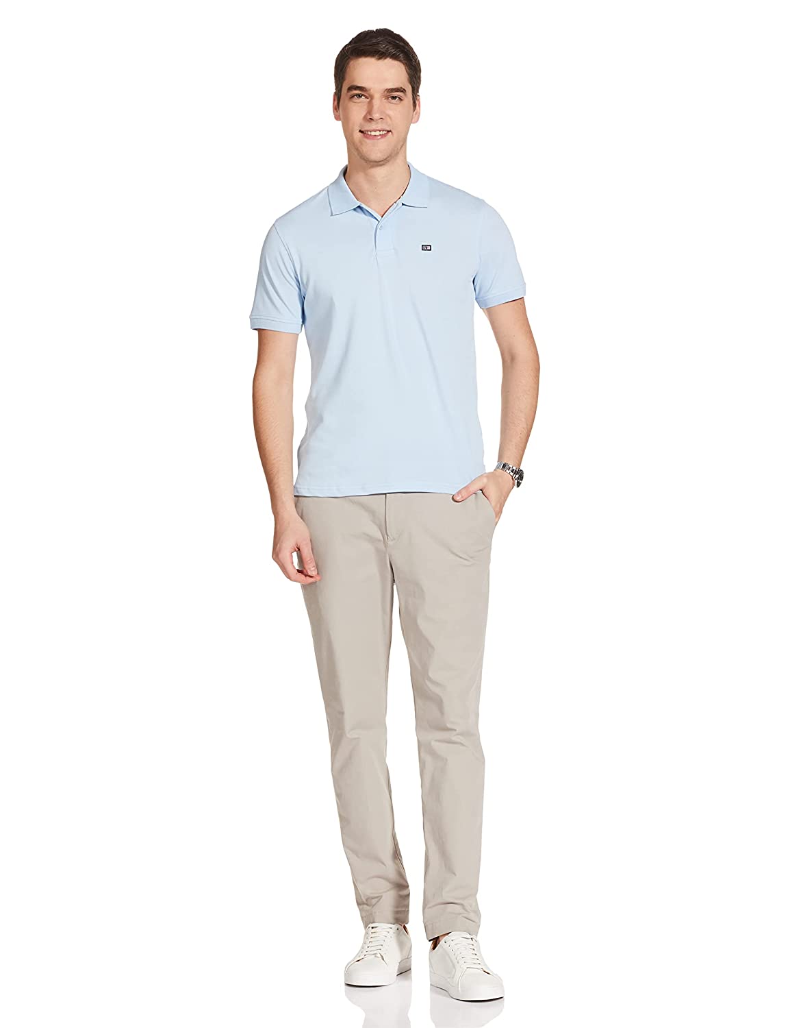 Arrow Sports Solid Half Sleeve Polo T-Shirt Light Blue - Image 3